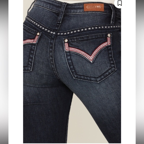 SHYANNE WOMEN'S MR. FLARE STARS & STRIPES FLARE JEANS size 30x34 new w/o tags - Picture 3 of 14